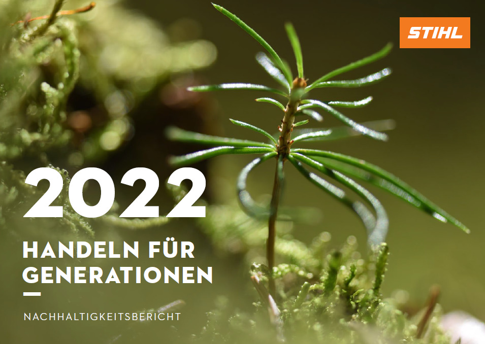 Titulní obrázek zprávy o udržitelnosti STIHL za rok 2022