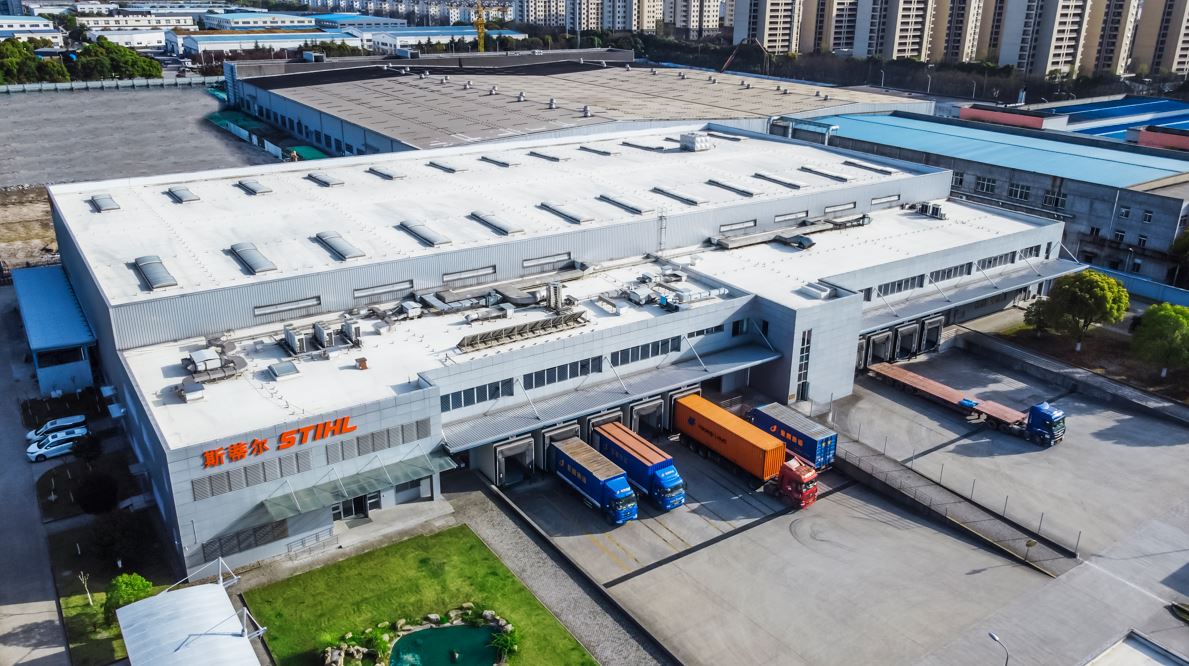 Firemní budova z ptačí perspektivy, STIHL v Taicangu